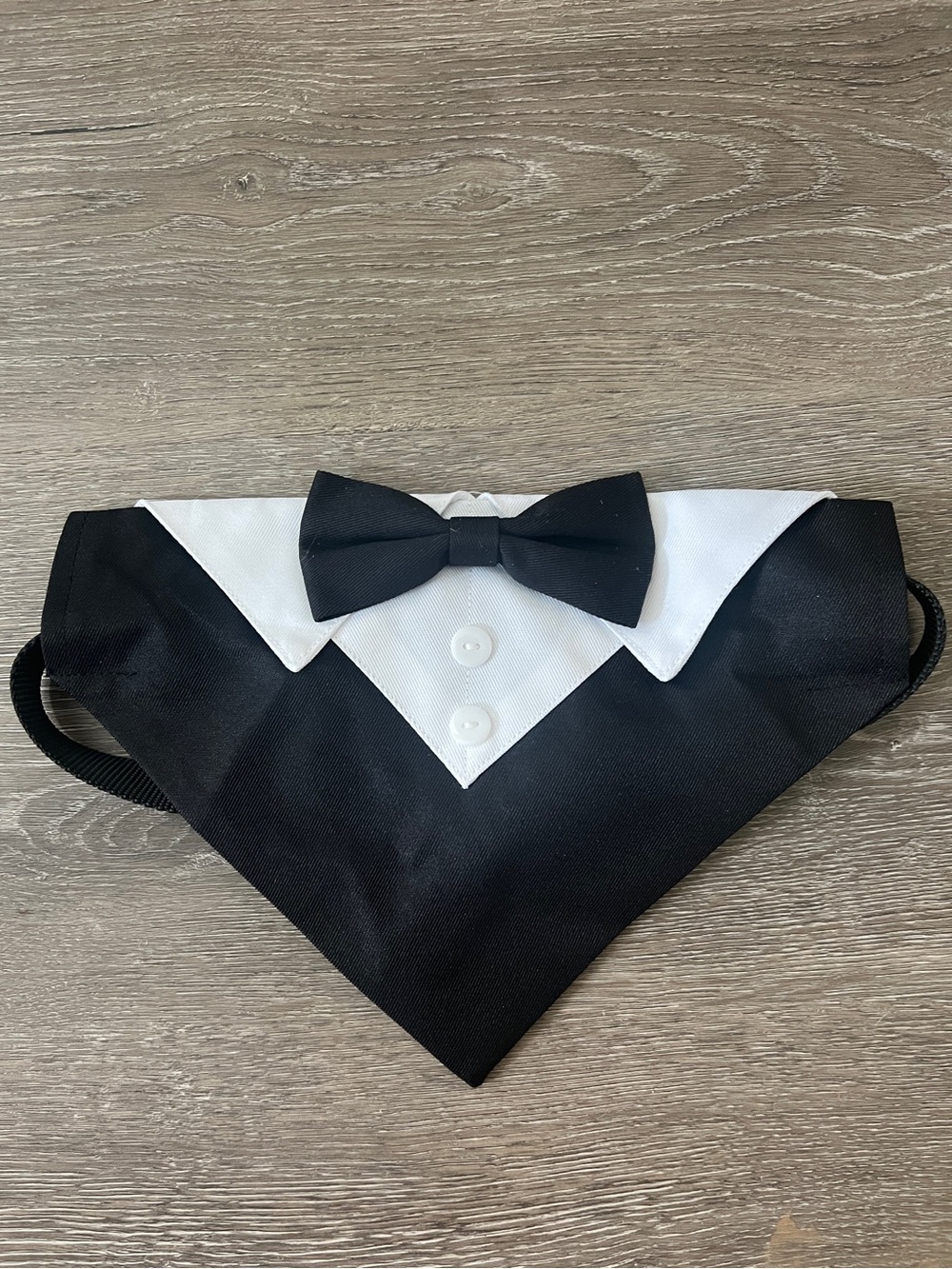 NWOT Groom Dog Bandana Collar Black White Suit & Tie Party Costume Wedding
